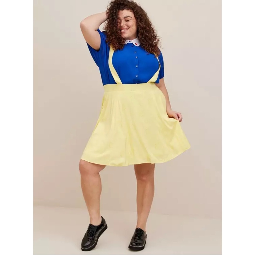 Torrid 2X Disney Snow White Stretch Challis Skirtall Skirt Overalls Size 2 BNWT